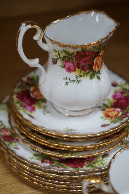 A Royal Albert old country roses part coffee set. Condition - good